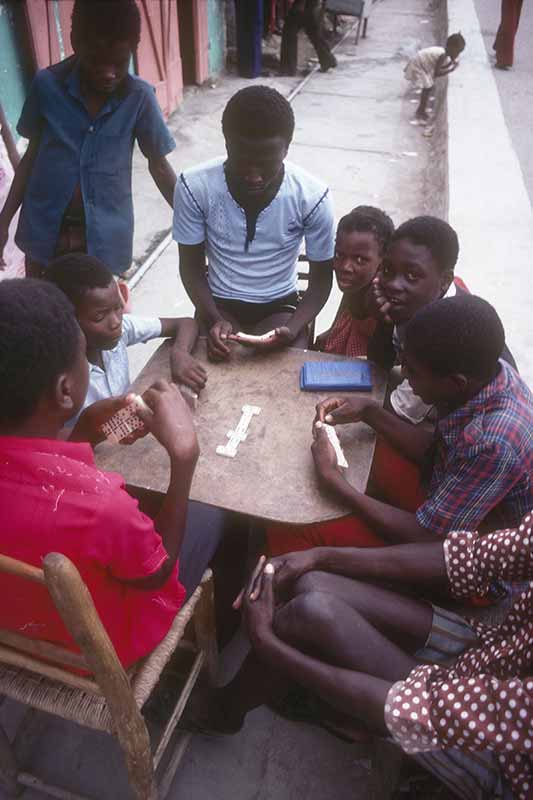 Playing dominoes