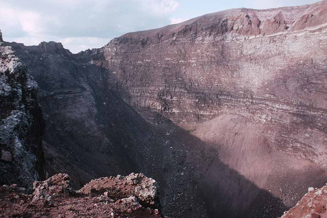 Into the crater