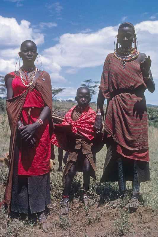 Maasai women and boy