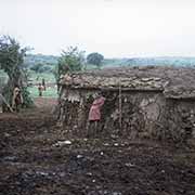 Plastering the hut