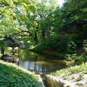 Pond and pavilions