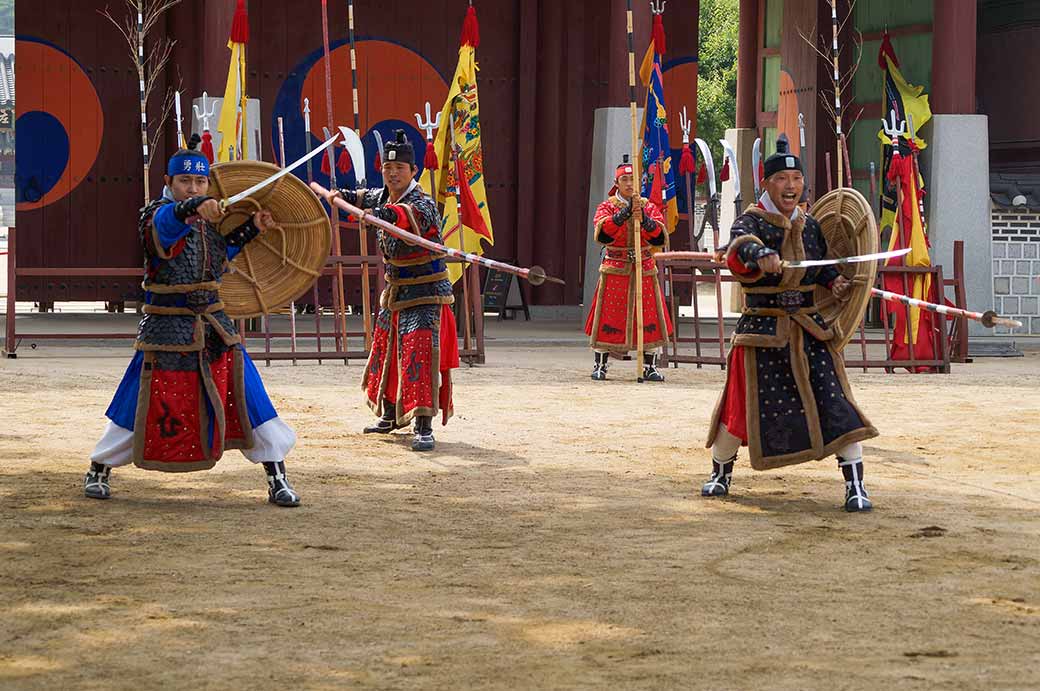 Swords and rattan shields