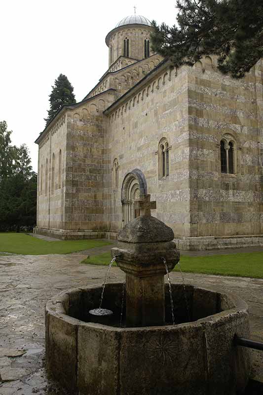 Fountain and church