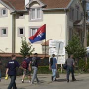 Parading Serbian men