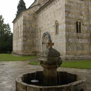 Fountain and church