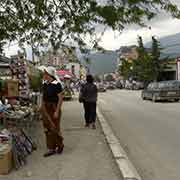 Street market stalls