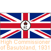 High Commissioner of Basutoland, Bechuanaland and Swaziland, 1931