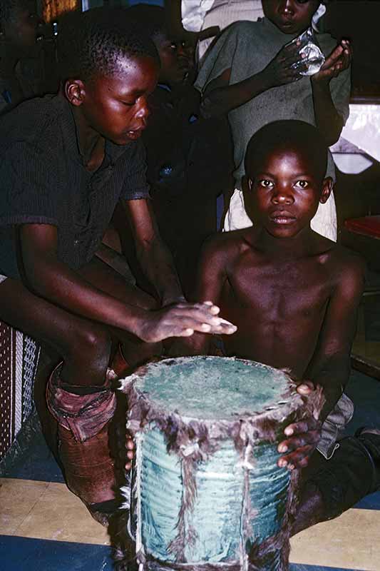 Boys drumming