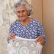 Woman with lace work, Għarb