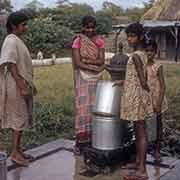 Girls getting water, Belle Mare