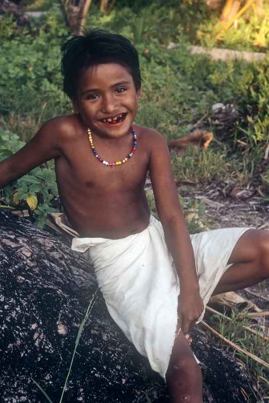 Girl chewing betelnut, Eauripik