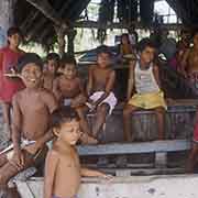 Boys in the canoe house. Onoun