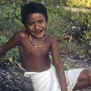 Girl chewing betelnut, Eauripik