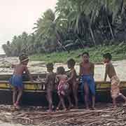 Boys on the beach, Satawal