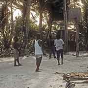 Men playing basketball, Onari