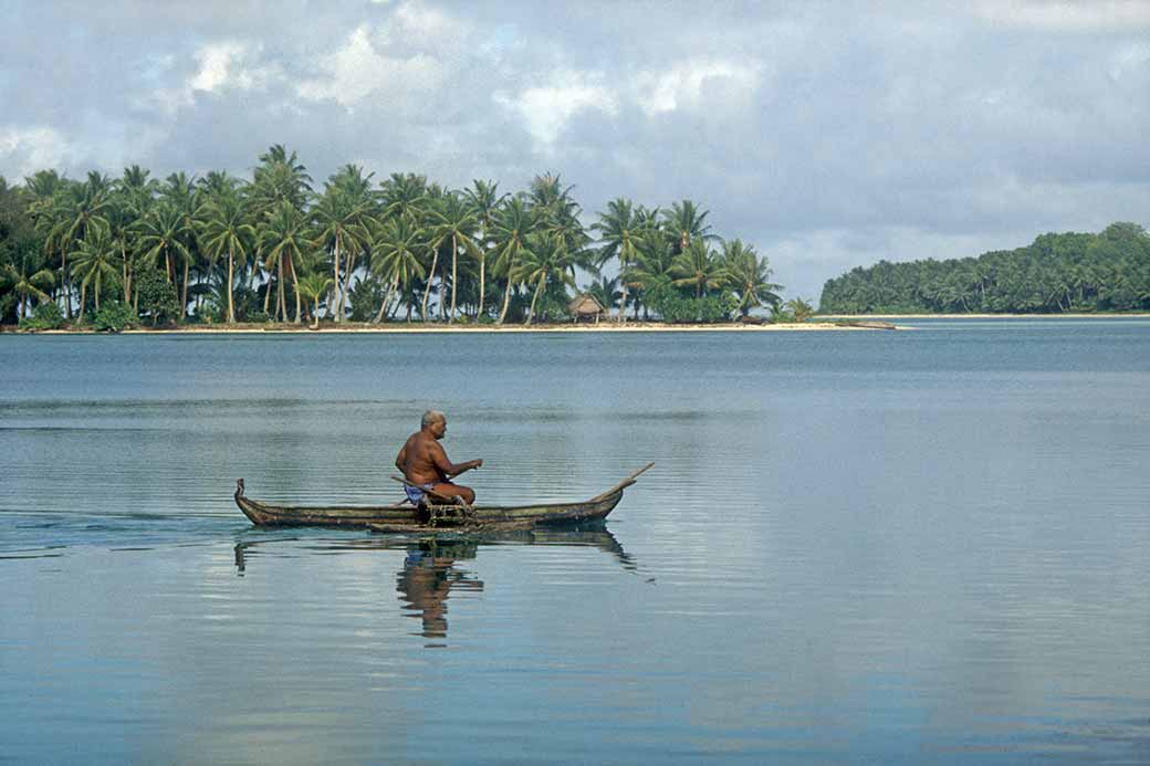 Old man in a canoe