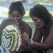 Women with flower decorations