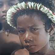 Boy with flower wreath