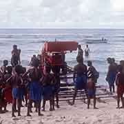 Bringing tractor ashore