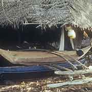 Canoes in boat house, Eauripik