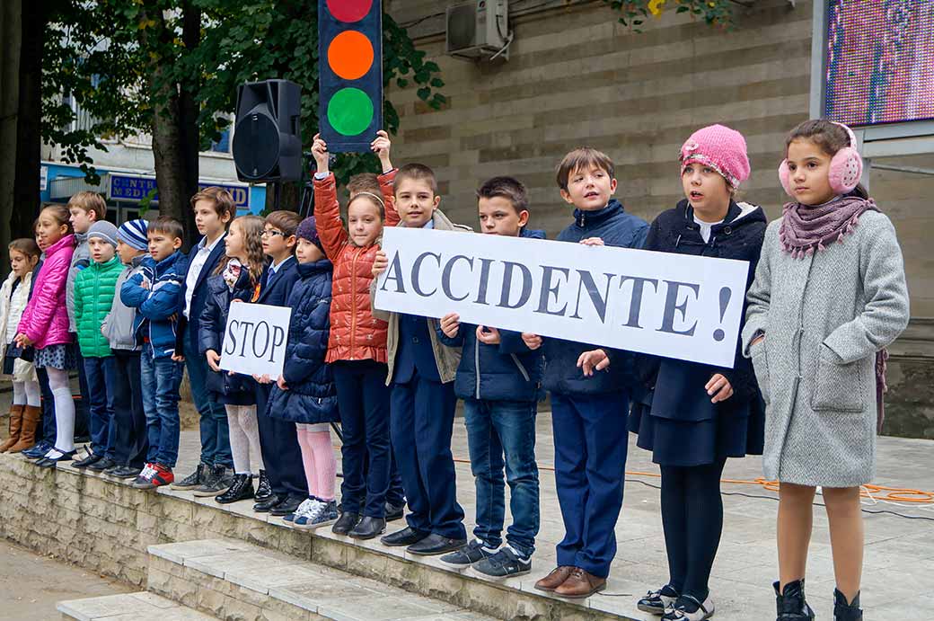 Schoolchildren doing performance