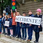 Schoolchildren doing performance