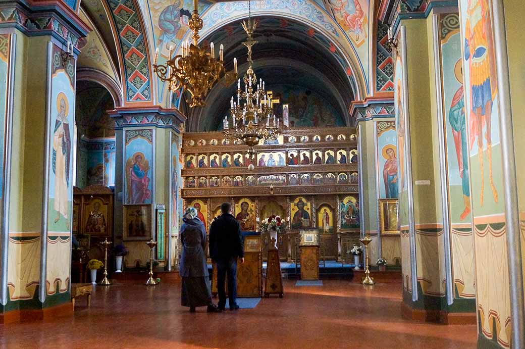 In the church, Chițcani Monastery