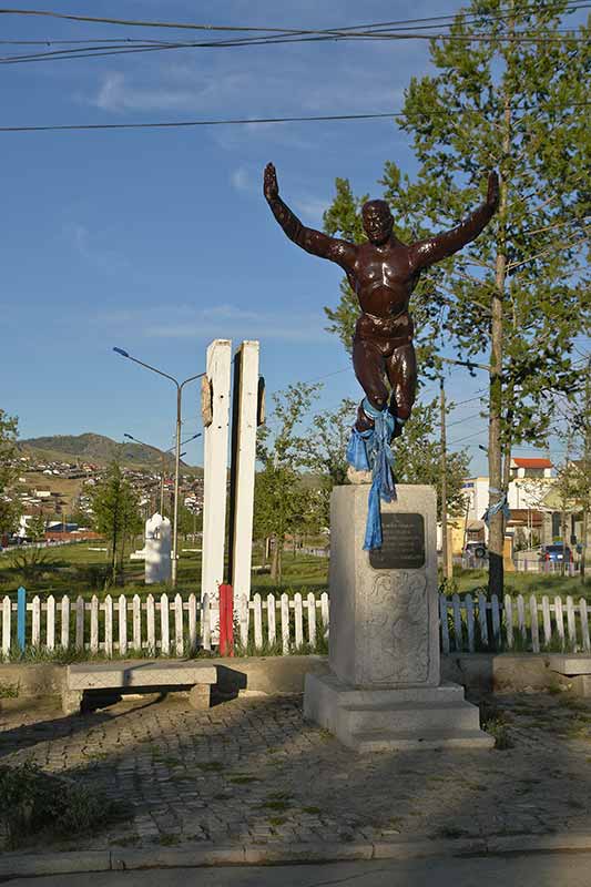 Wrestler's statue