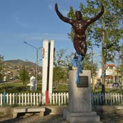 Wrestler's statue