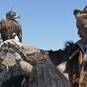 Displaying his eagle