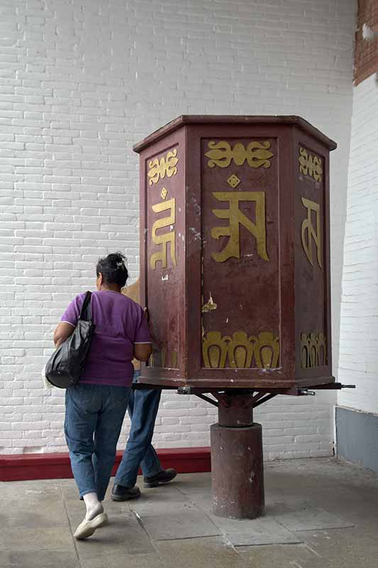 Turning prayer wheels