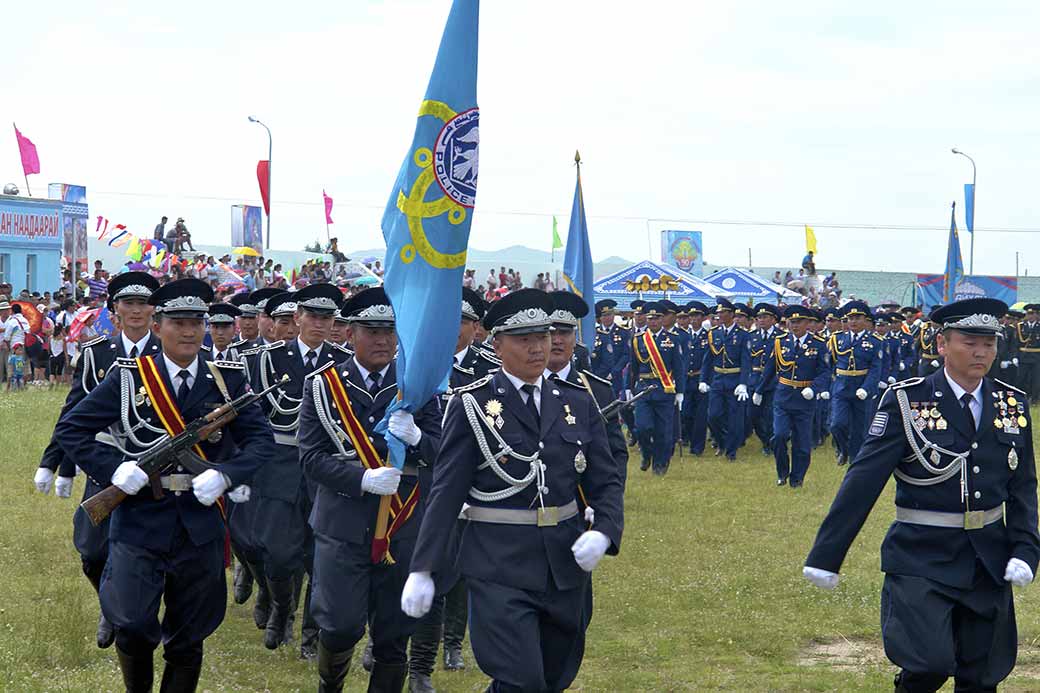 Officers marching