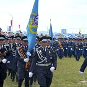 Officers marching