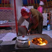 Cooking in a yurt