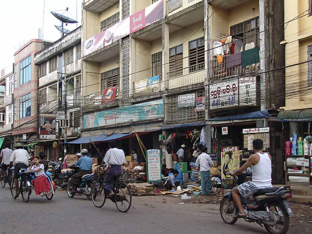 Busy shopping street