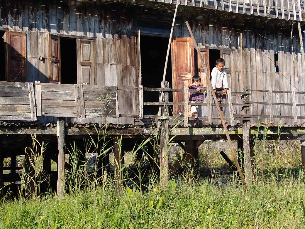 Children on veranda