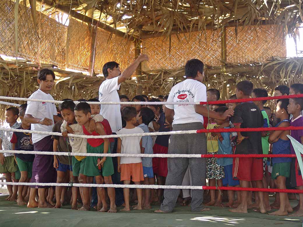 Eager young boxers