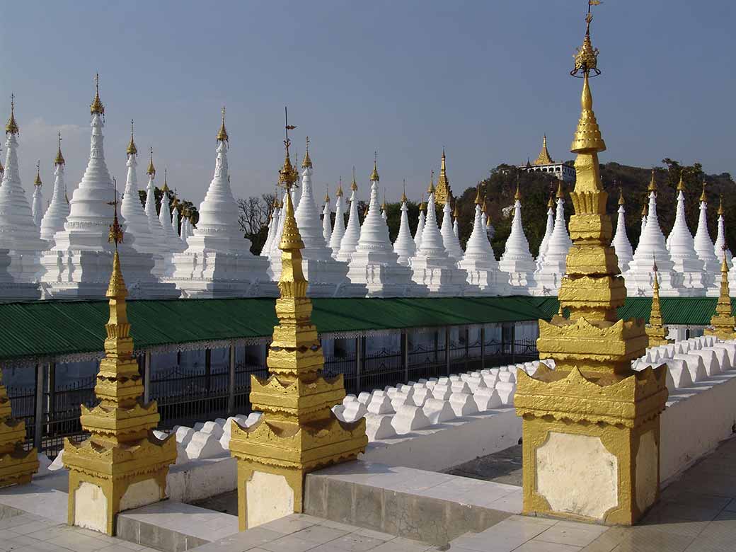Whitewashed stupas