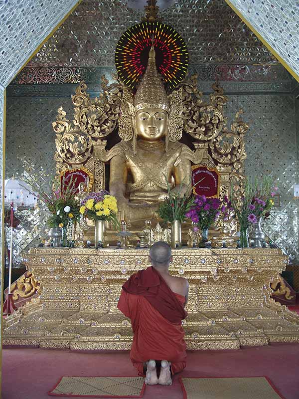 Meditating monk