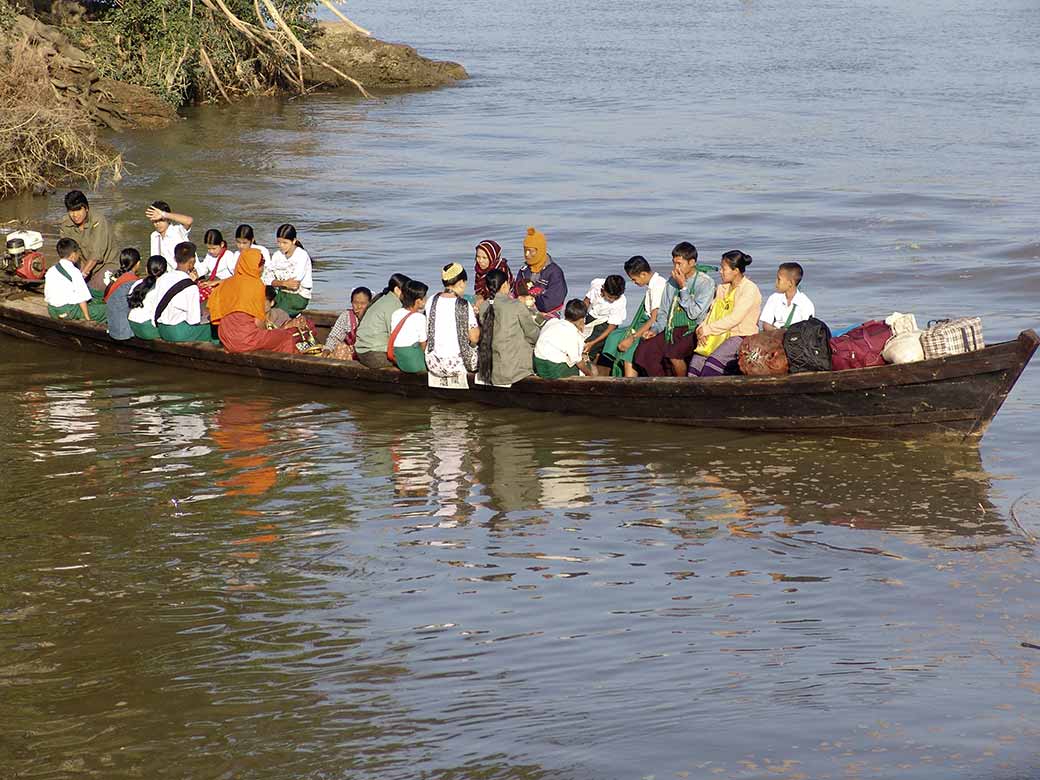 A crowded boat