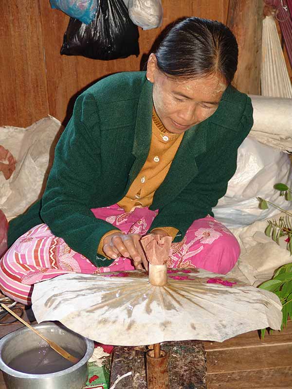 Making paper umbrella