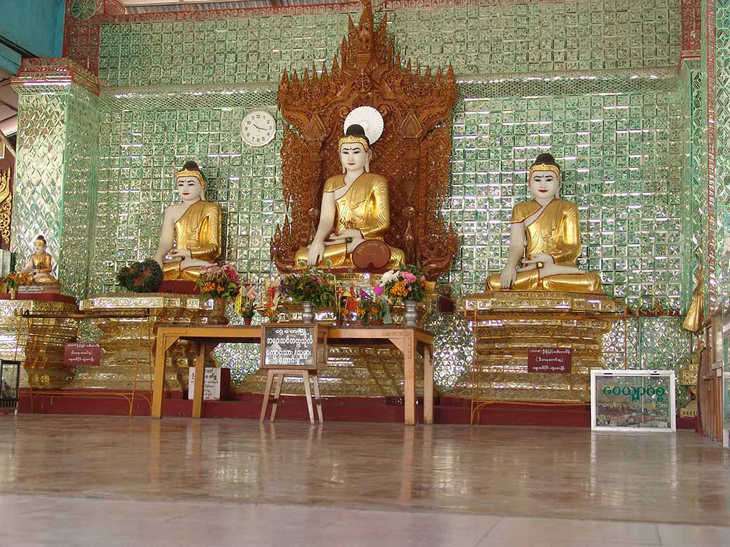 Three Buddha statues