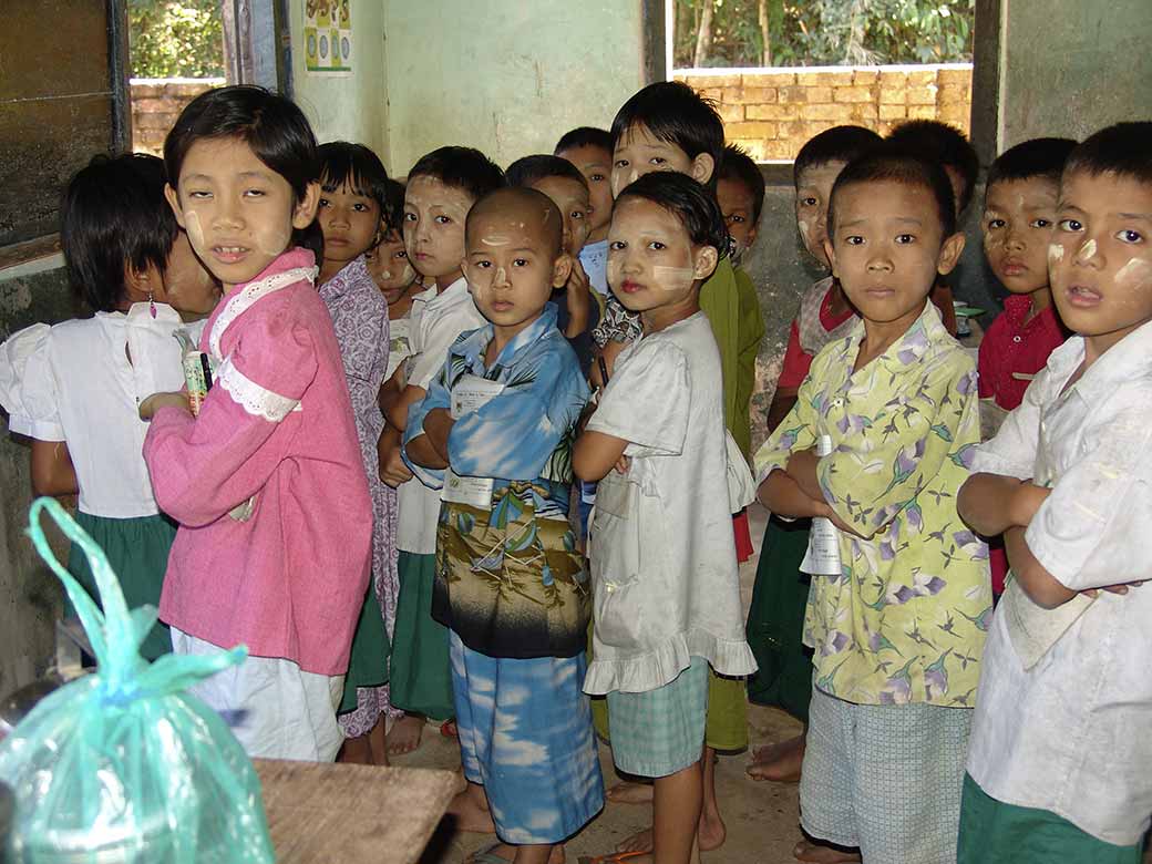 Children lining up