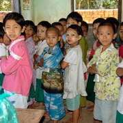 Children lining up