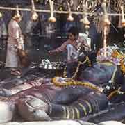 Boys burning incense