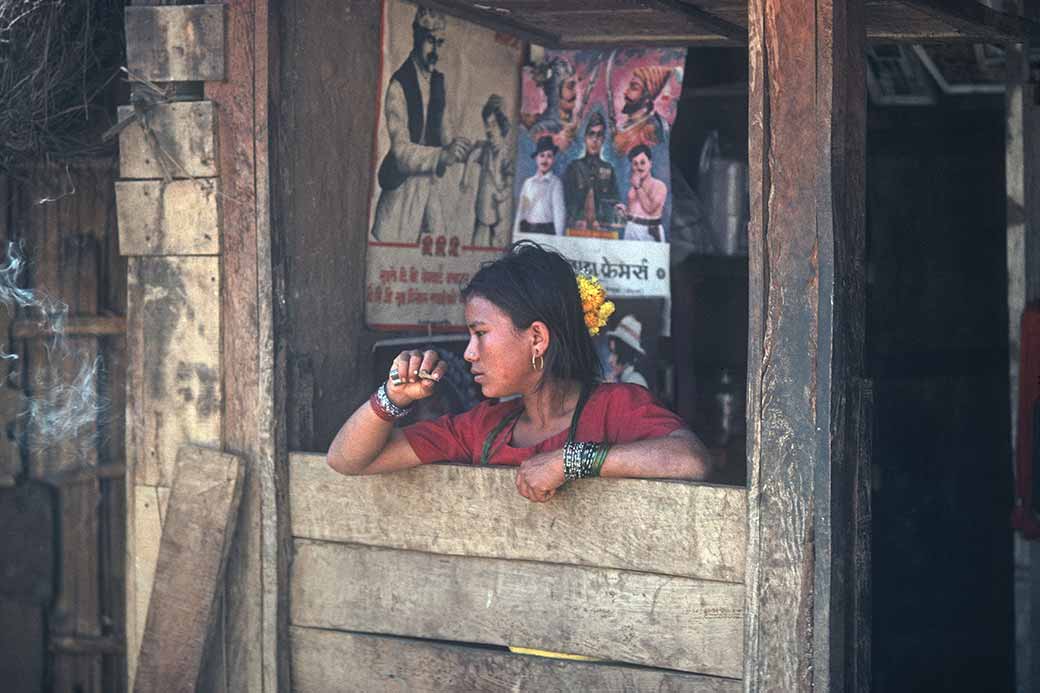 Young woman smoking