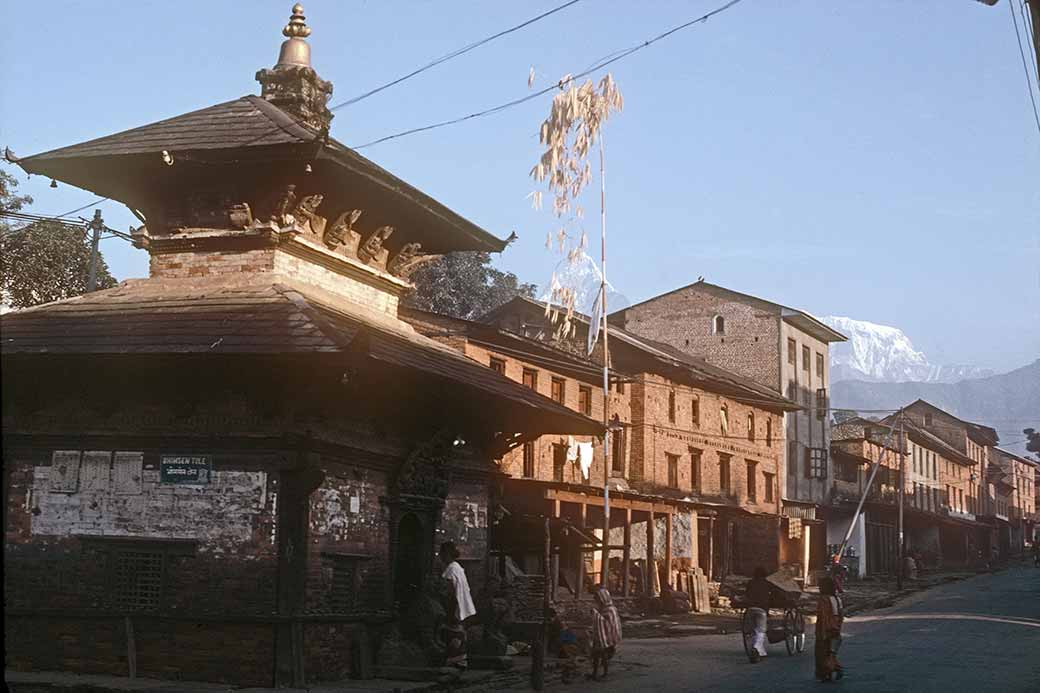 Temple in bazaar, Pokhara