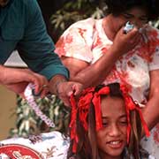 Pastor cutting hair