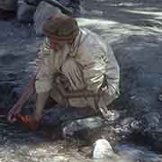 Washing his feet