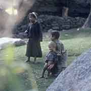 Three little Kalash children